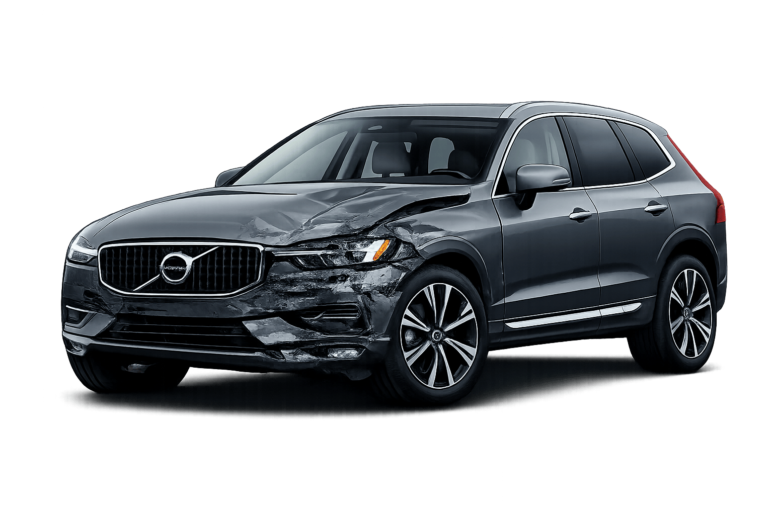 Beschädigtes Auto im Fahrzeughistorienbericht sichtbar