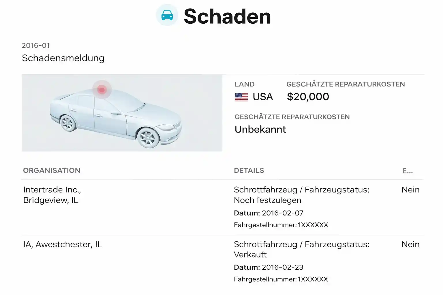 Fahrzeugschadenbericht